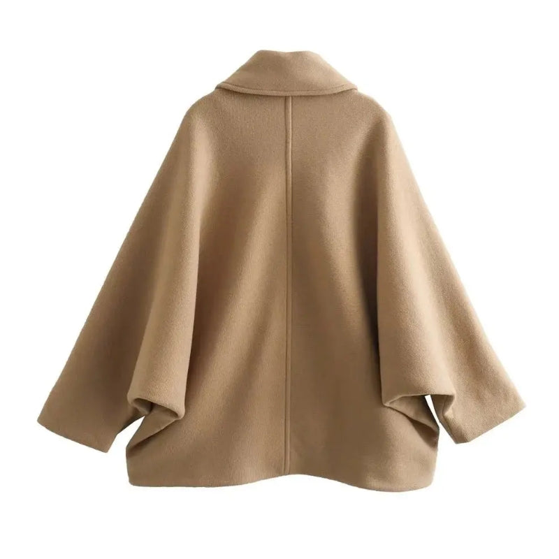Dames jas oversized korte lengte kraag zakken