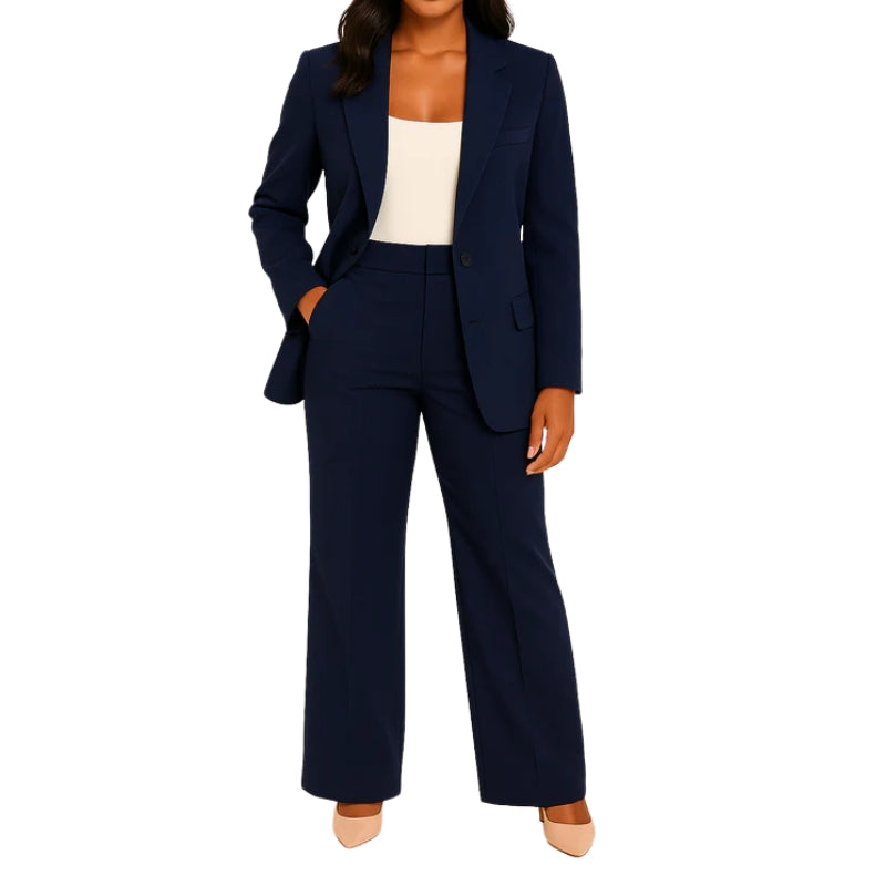 Damespak met jasje en wijde broek