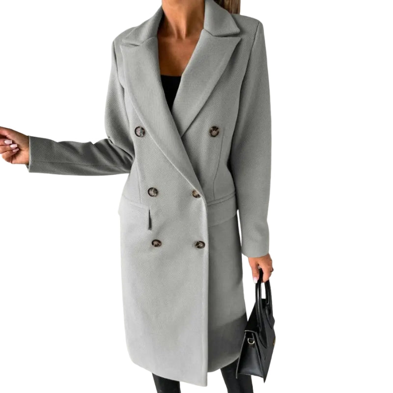 Dames trenchcoat met knopen en klepzakken