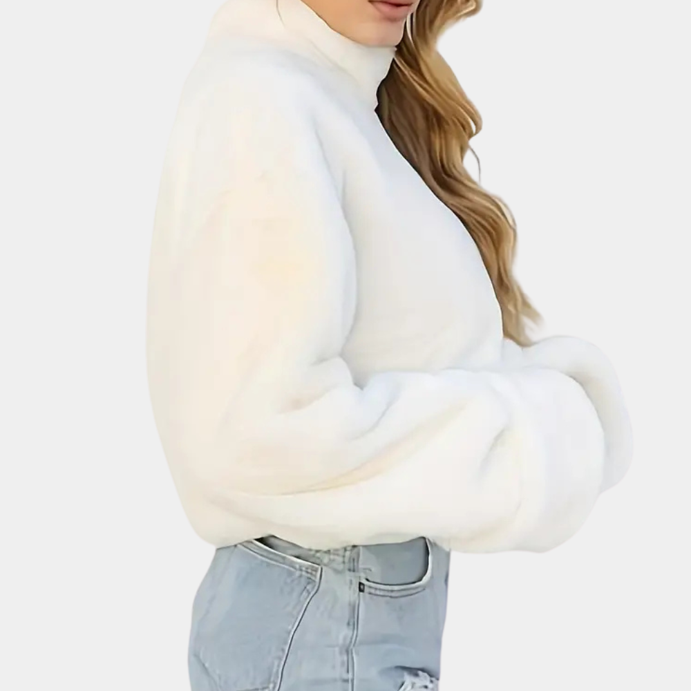 Damestrui met ronde hals en geribbelde boorden