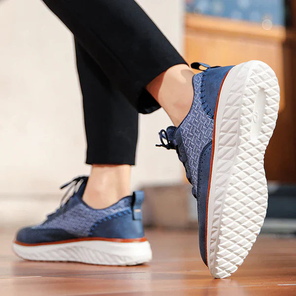 Stevige herensportschoenen met vetersluiting