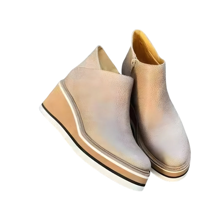 Enkellaarzen met rits en gestreepte zool