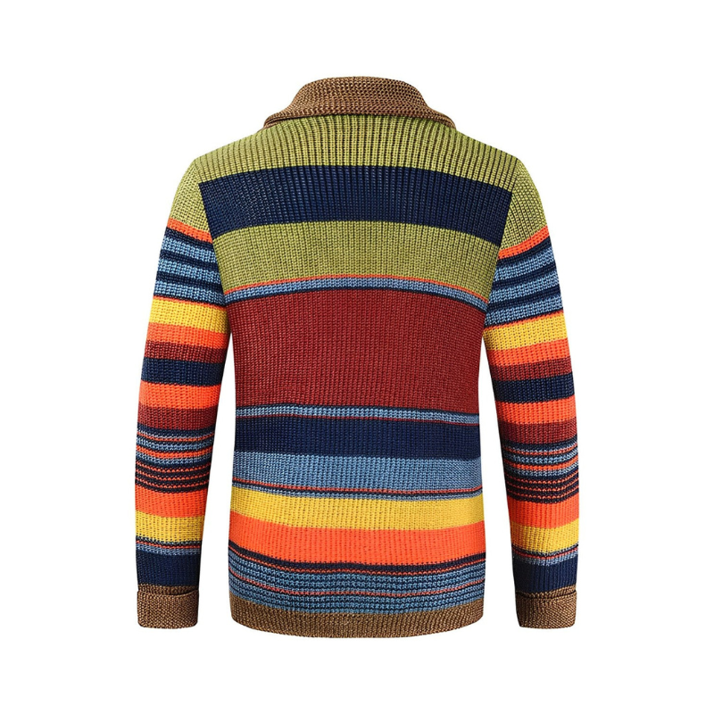 Gebreid vest met gestreept patroon en knoopsluiting