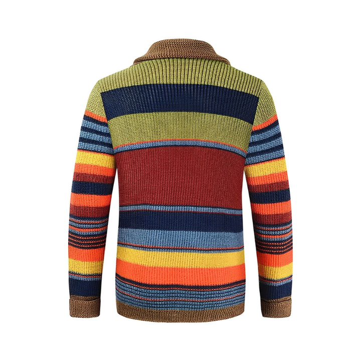 Gebreid vest met gestreept patroon en knoopsluiting