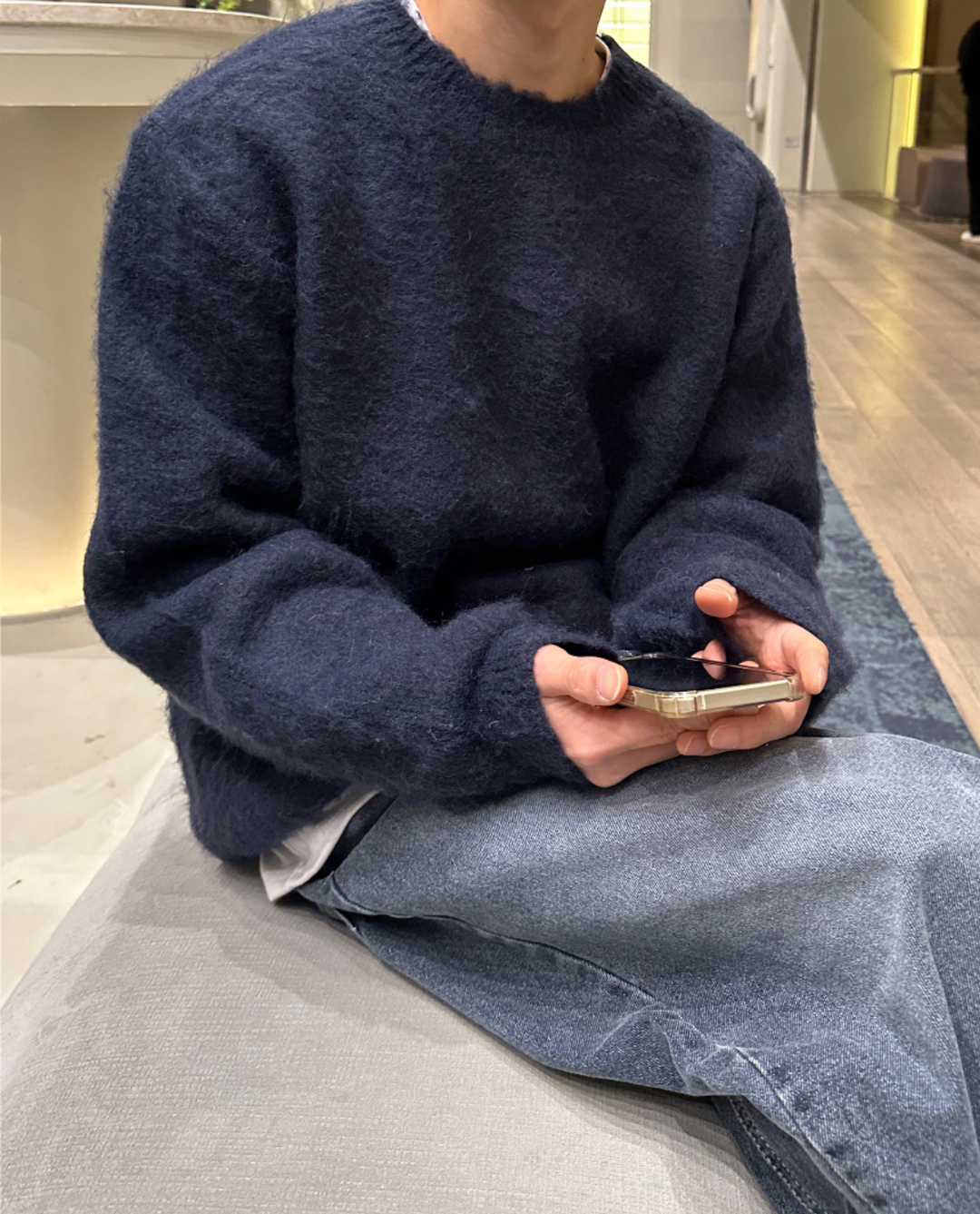 Gebreide ronde hals trui voor heren