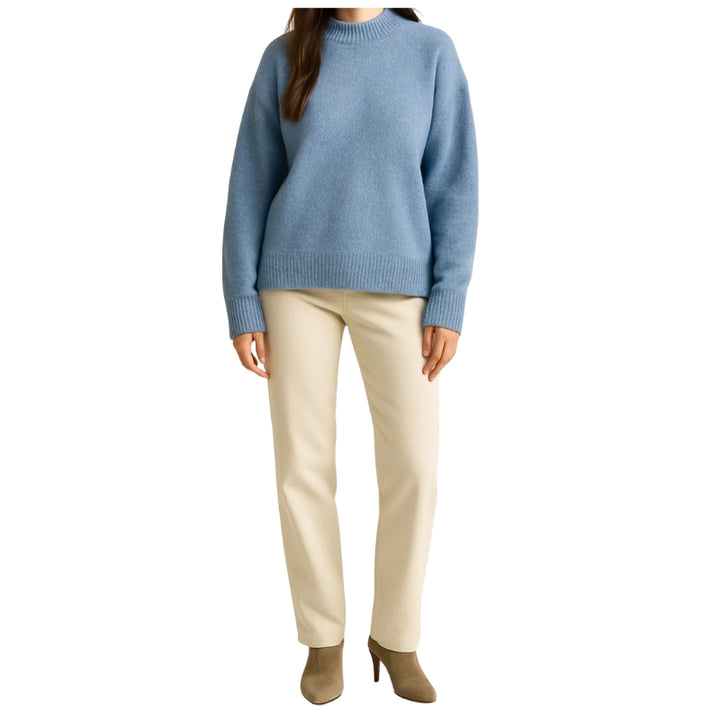 Gebreide Dames Trui met Ronde Hals en Lange Mouwen