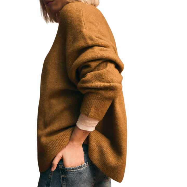 Gebreide Dames Trui met Ronde Hals en Lange Mouwen