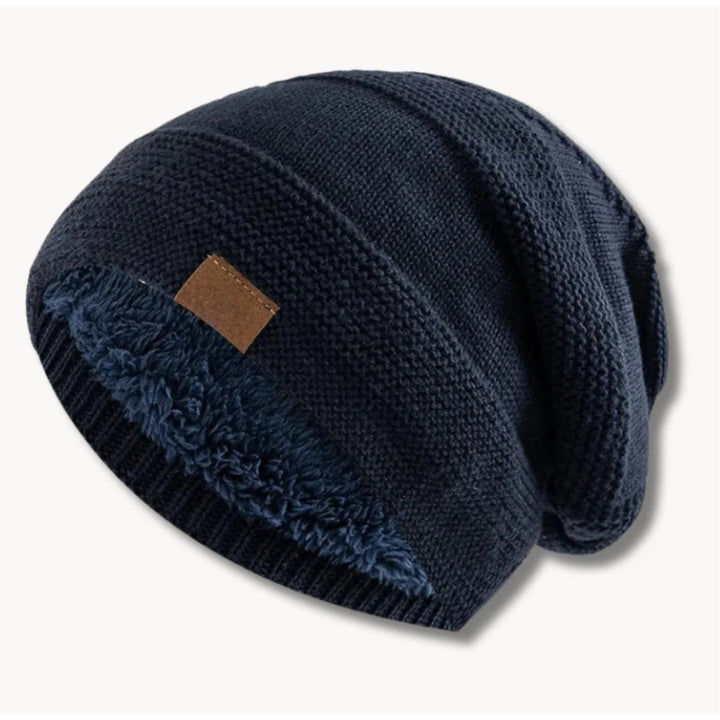 Gebreide muts met voering en ruime pasvorm