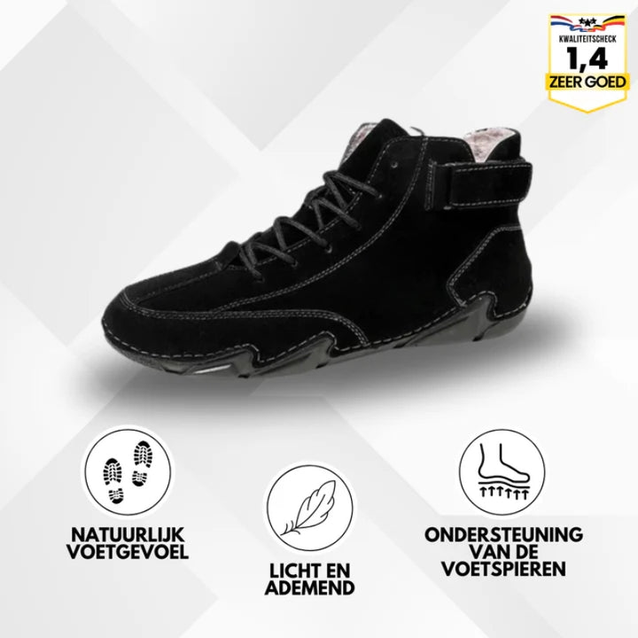 Gevoerde enkellaarzen met vetersluiting