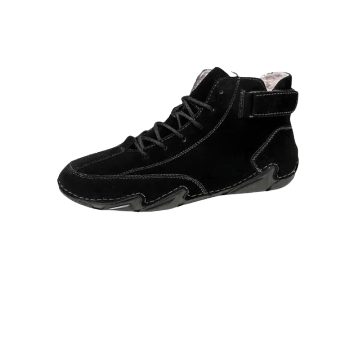 Gevoerde enkellaarzen met vetersluiting