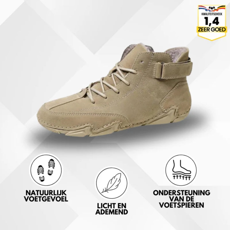 Gevoerde enkellaarzen met vetersluiting