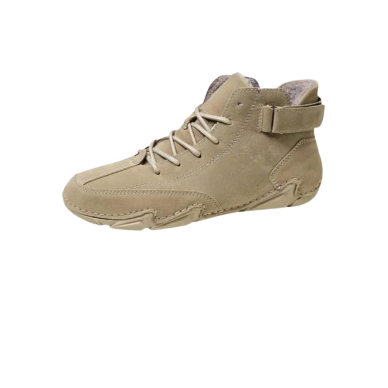 Gevoerde enkellaarzen met vetersluiting