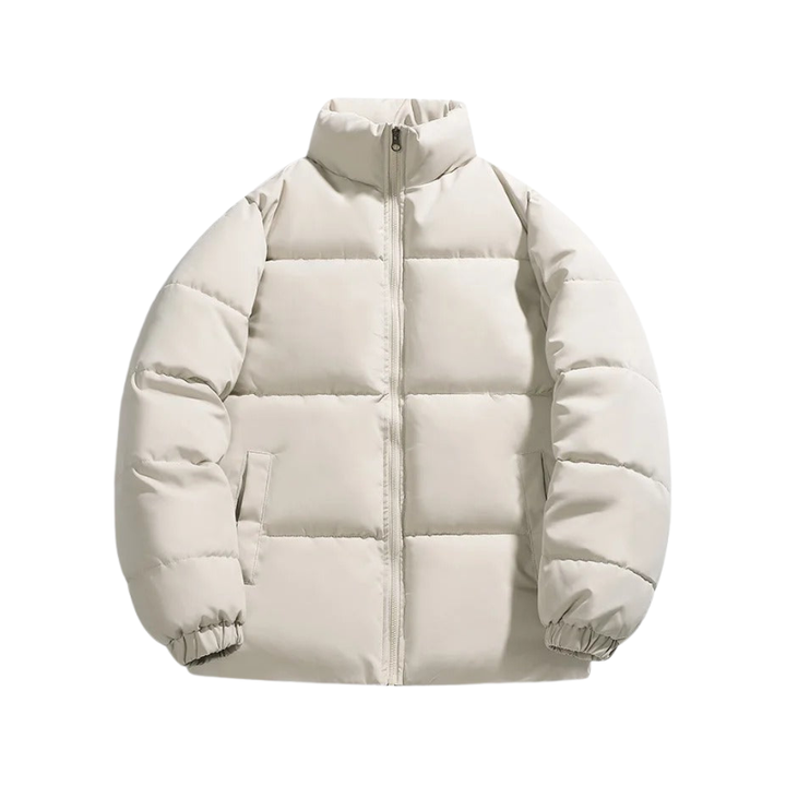 Gevoerde pufferjas met opstaande kraag voor wintergebruik