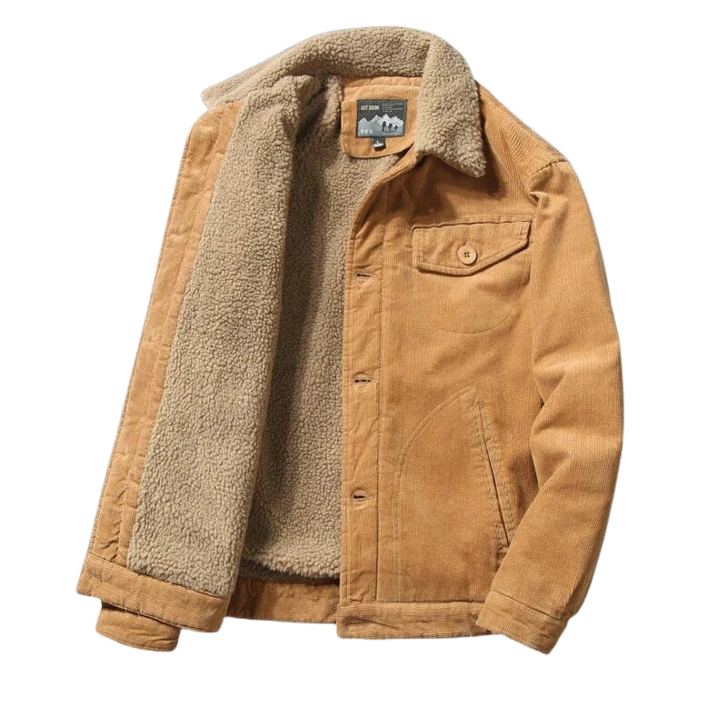 Gevoerd jack met kraag en knooprij