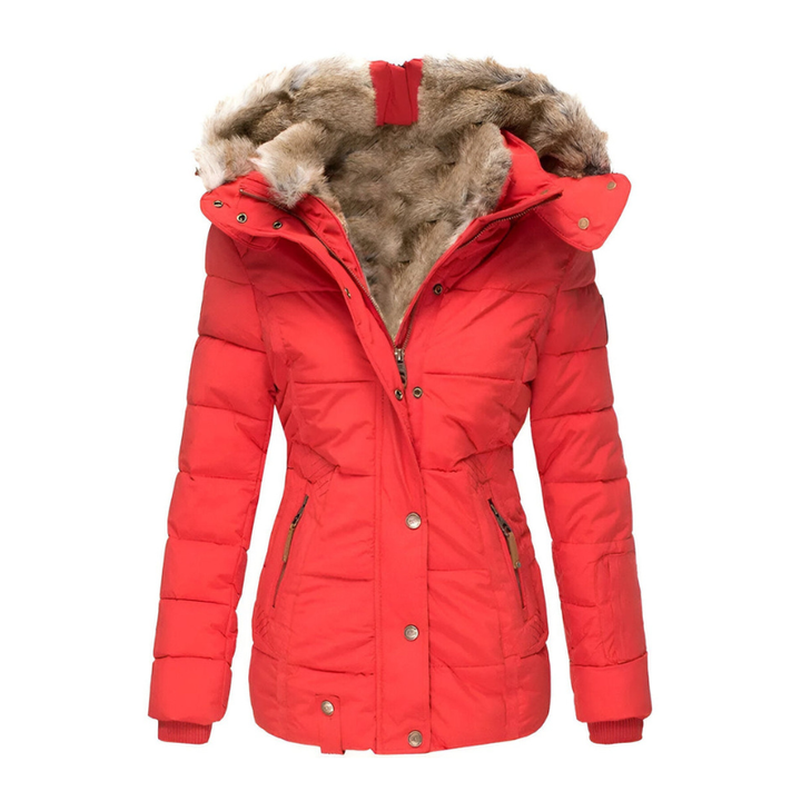 Gewatteerde jas met capuchon ontworpen voor koud weer
