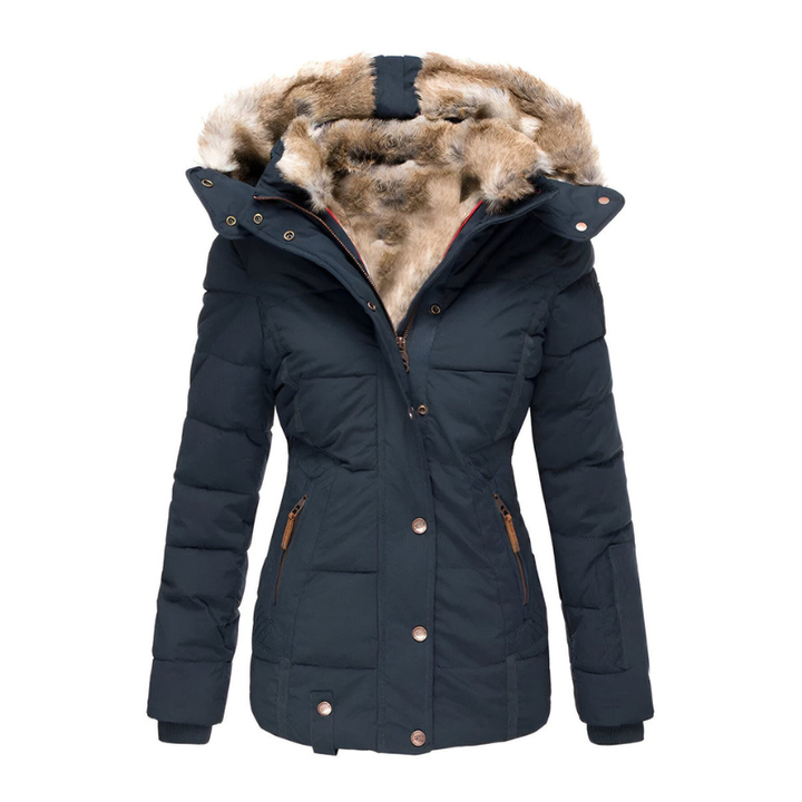 Gewatteerde jas met capuchon ontworpen voor koud weer