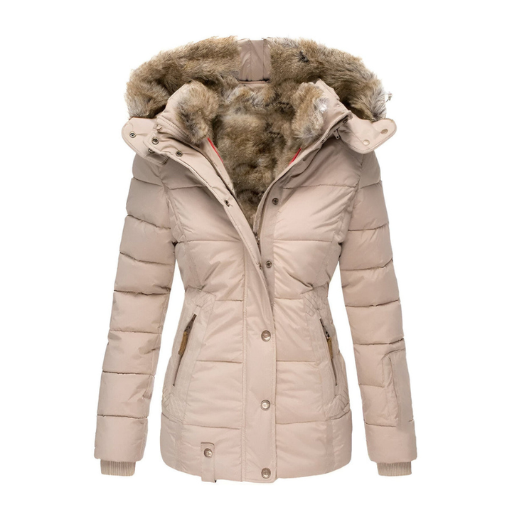 Gewatteerde jas met capuchon ontworpen voor koud weer