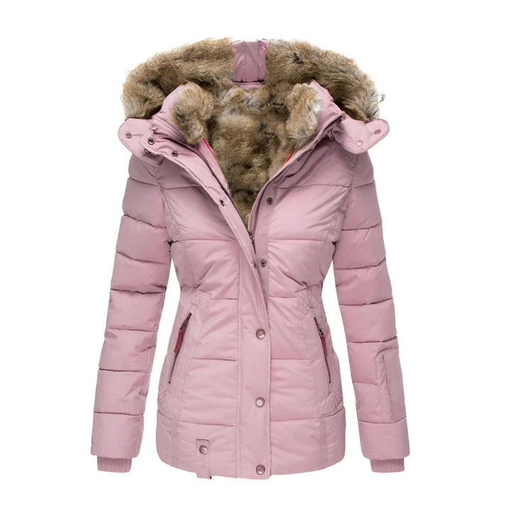 Gewatteerde jas met capuchon ontworpen voor koud weer