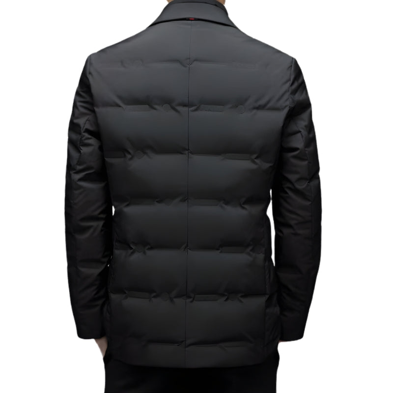 Gewatteerde jas met knopen voor heren