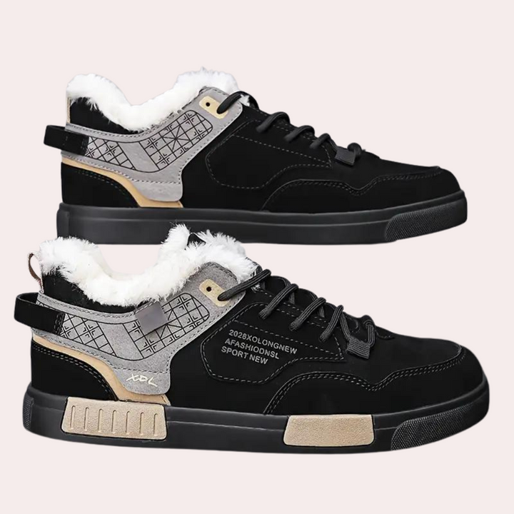 Heren winterschoenen met vetersluiting en profielzool