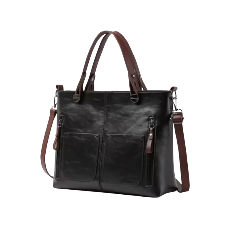 Grote schoudertas met meerdere zakken en twee vakken voor dames