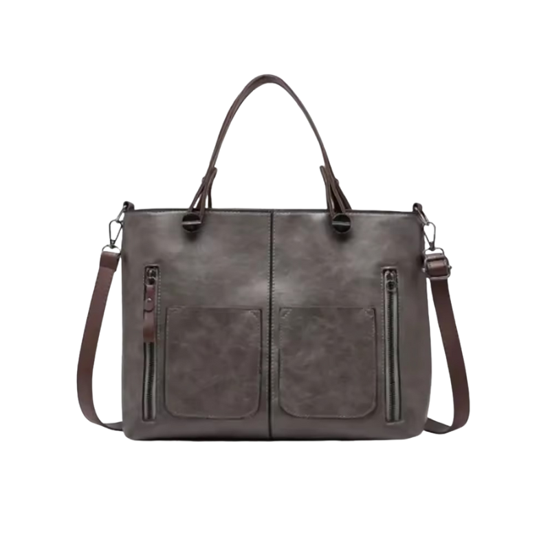Grote schoudertas met meerdere zakken en twee vakken voor dames