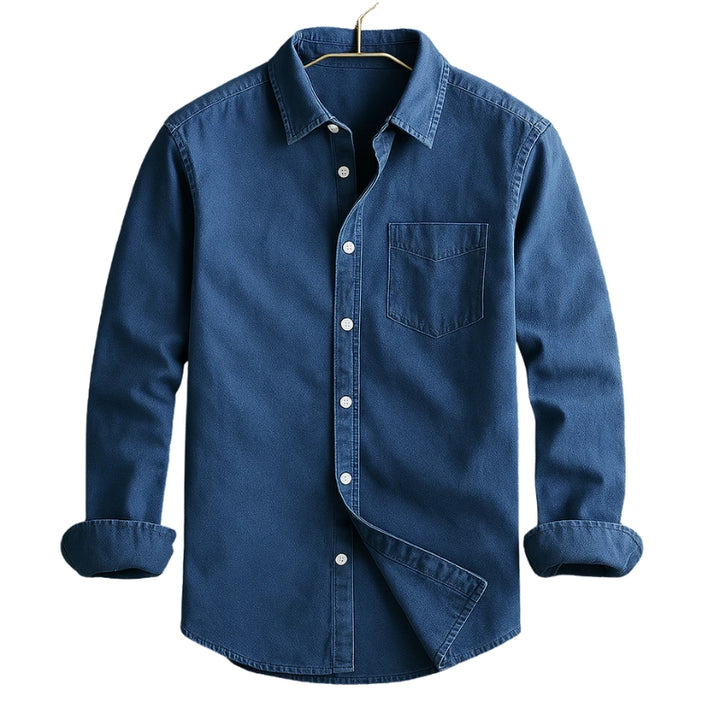 Hemd met lange mouwen en borstzak voor heren