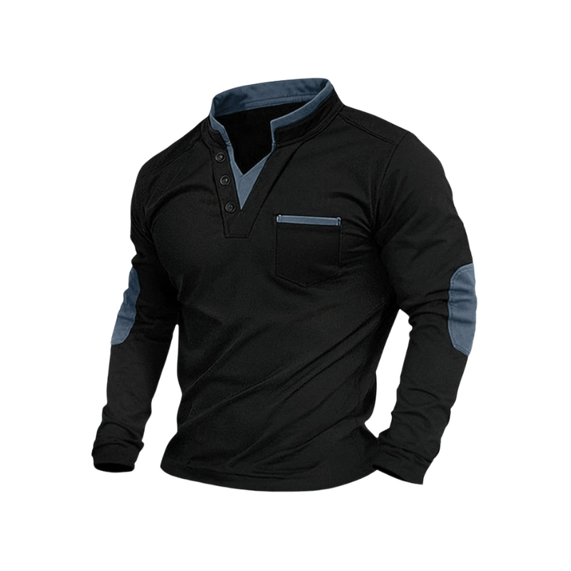 Henley shirt met knoopsluiting en details