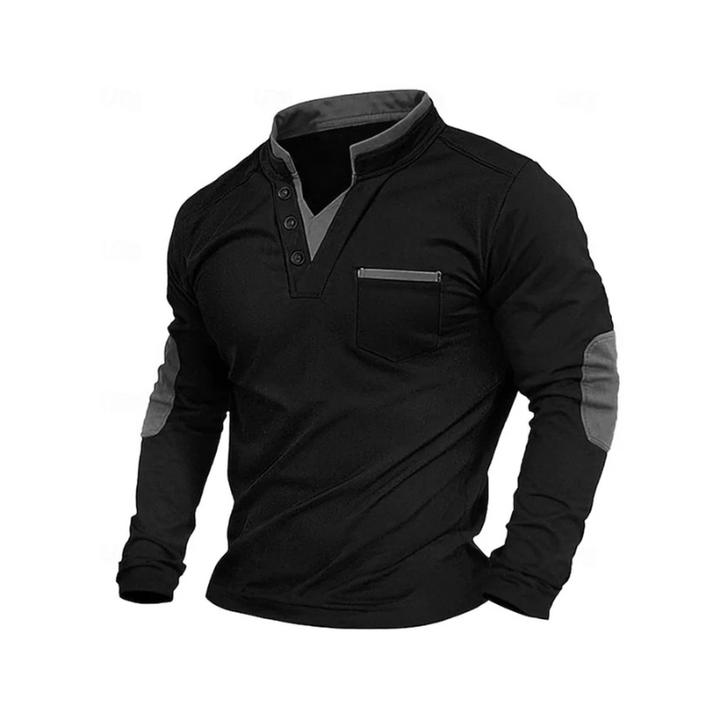 Henley shirt met knoopsluiting en details