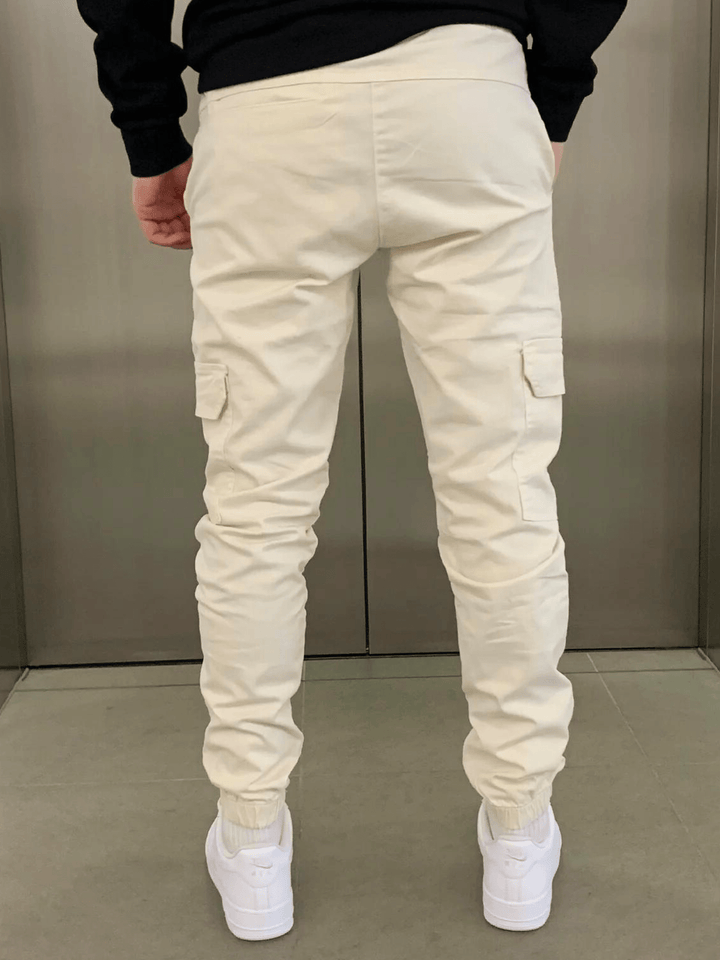 Heren cargo jogger broek met elastische taille