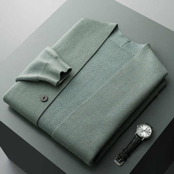 Heren gebreide cardigan met lange mouwen en knoopjes