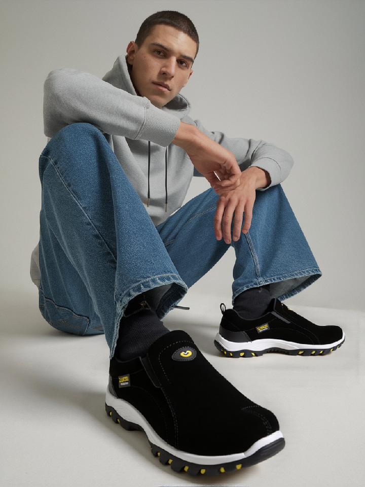 Heren outdoor wandelschoenen met veters en antislipzool