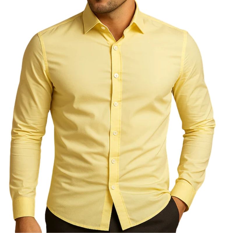 Heren overhemd met lange mouwen en knoopsluiting