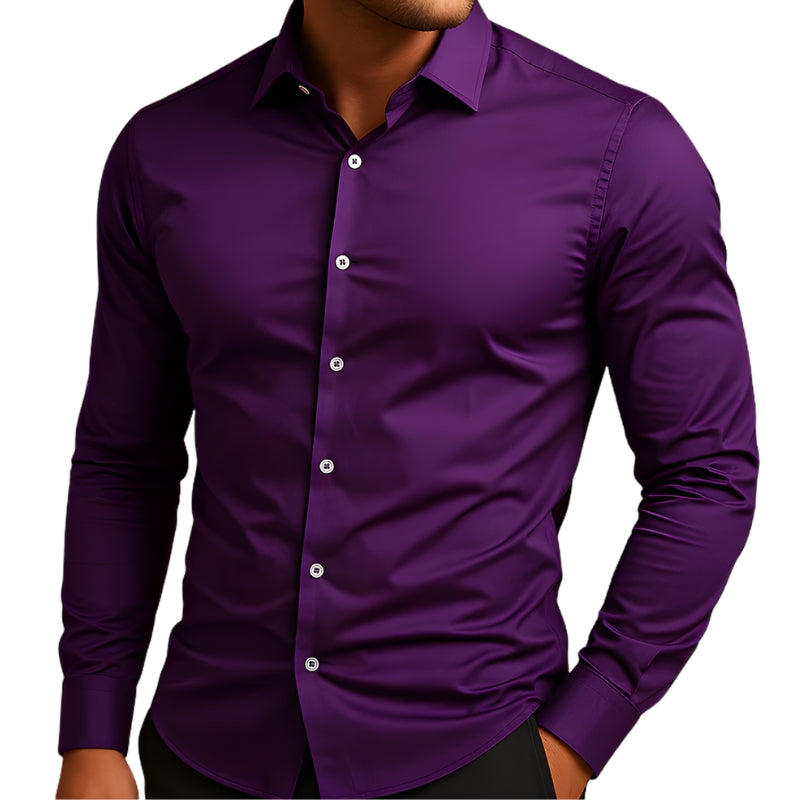 Heren overhemd met lange mouwen en knoopsluiting
