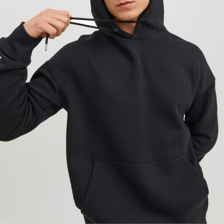 Heren trui met capuchon voorzak en trekkoord