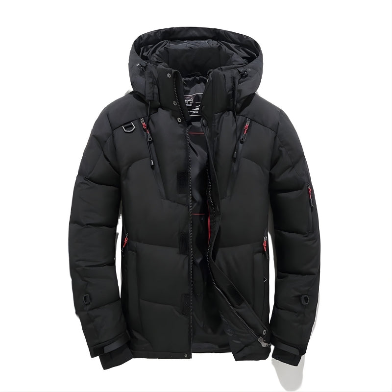 Heren gewatteerde winterjas met afneembare capuchon