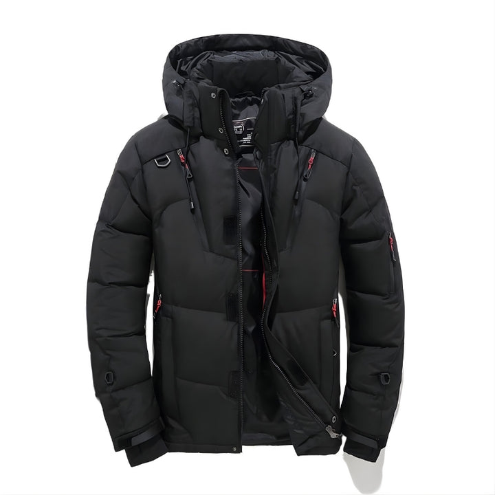Heren gewatteerde winterjas met afneembare capuchon