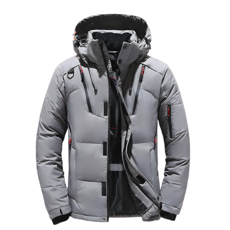 Heren gewatteerde winterjas met afneembare capuchon
