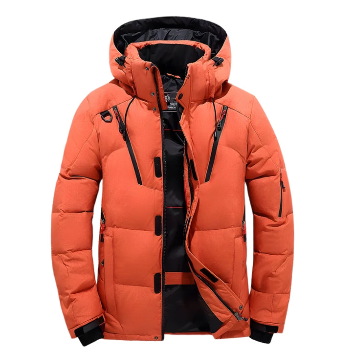 Heren gewatteerde winterjas met afneembare capuchon