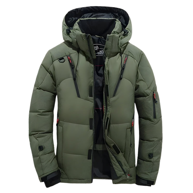 Heren gewatteerde winterjas met afneembare capuchon