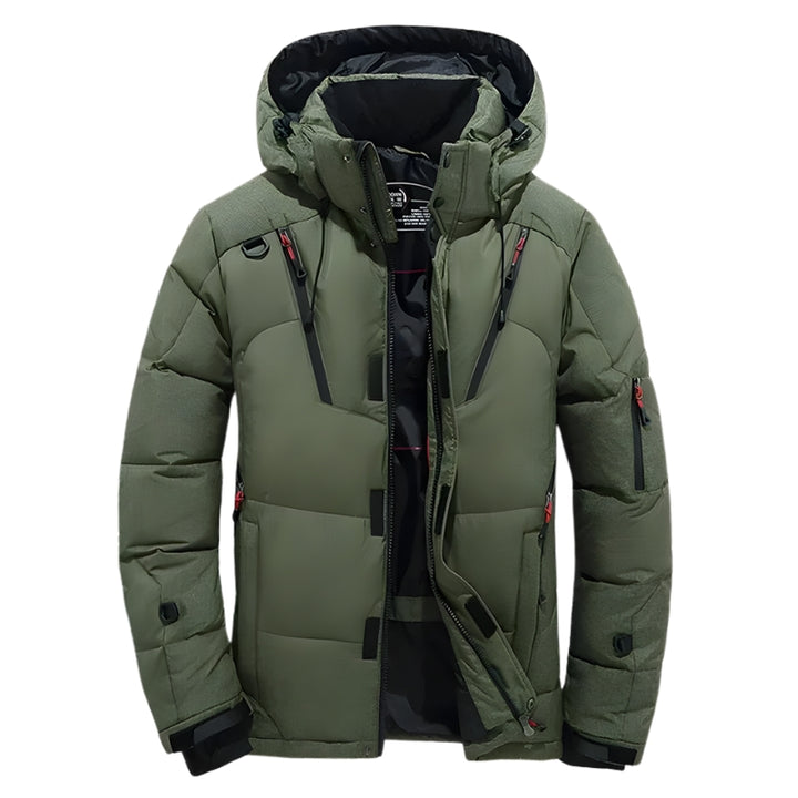 Heren gewatteerde winterjas met afneembare capuchon