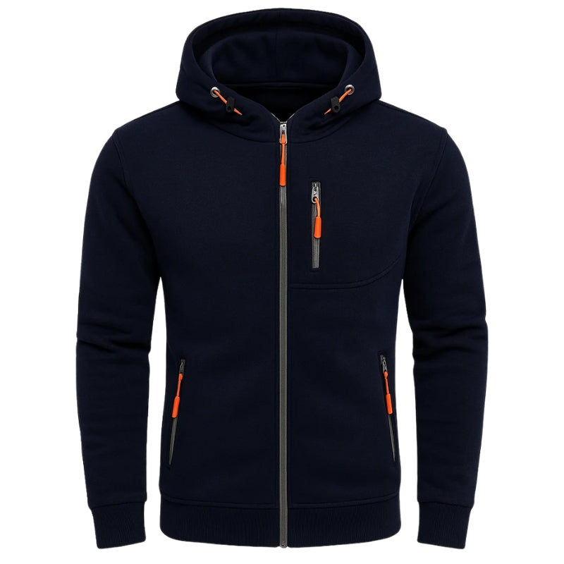 Heren capuchonvest met meerdere ritssluitingen