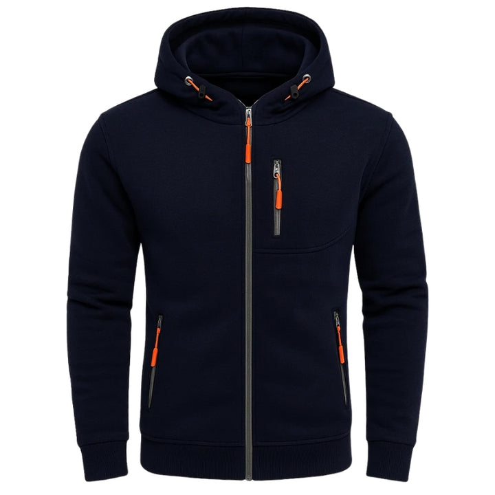 Heren capuchonvest met meerdere ritssluitingen