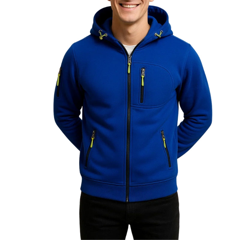 Heren capuchonvest met meerdere ritssluitingen