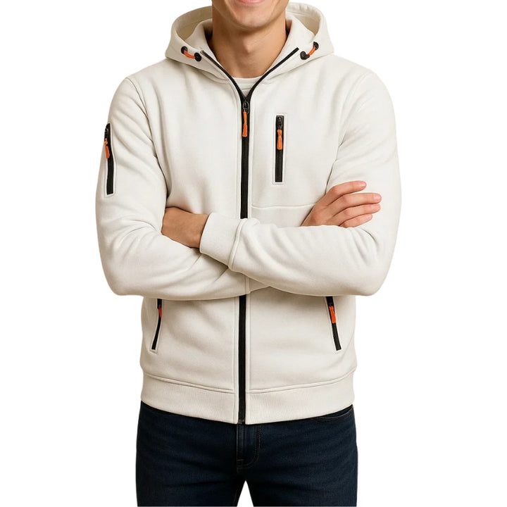 Heren capuchonvest met meerdere ritssluitingen