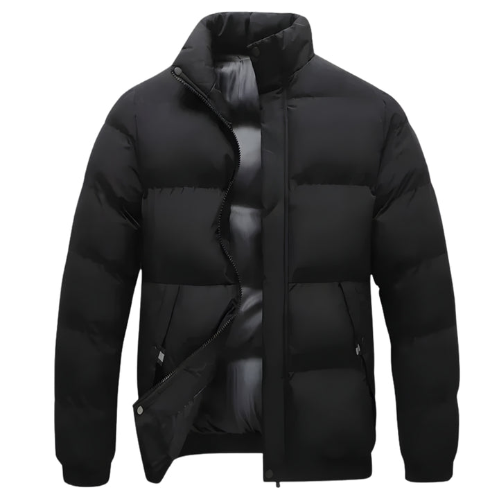 Herenjack met opstaande kraag en doorgestikte vakken