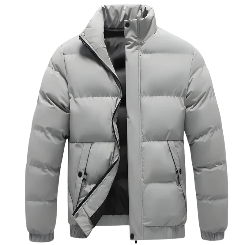 Herenjack met opstaande kraag en doorgestikte vakken