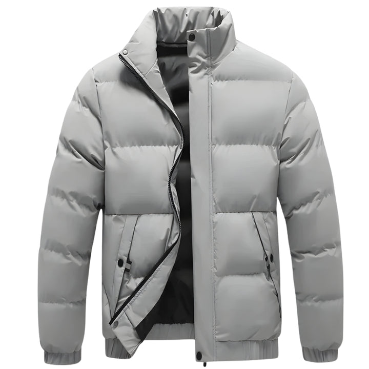 Herenjack met opstaande kraag en doorgestikte vakken