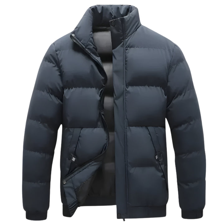 Herenjack met opstaande kraag en doorgestikte vakken