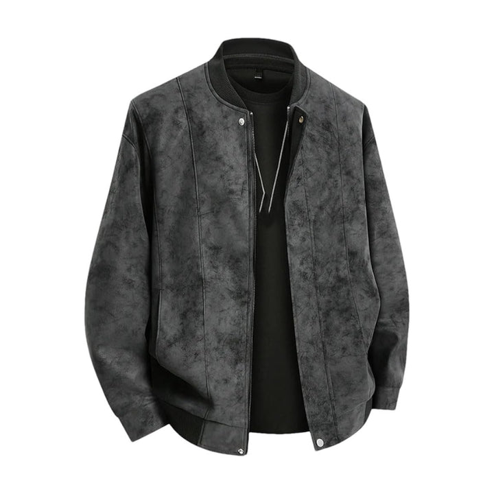 Herenjashouder tot op de heupen met opstaande geribde kraag